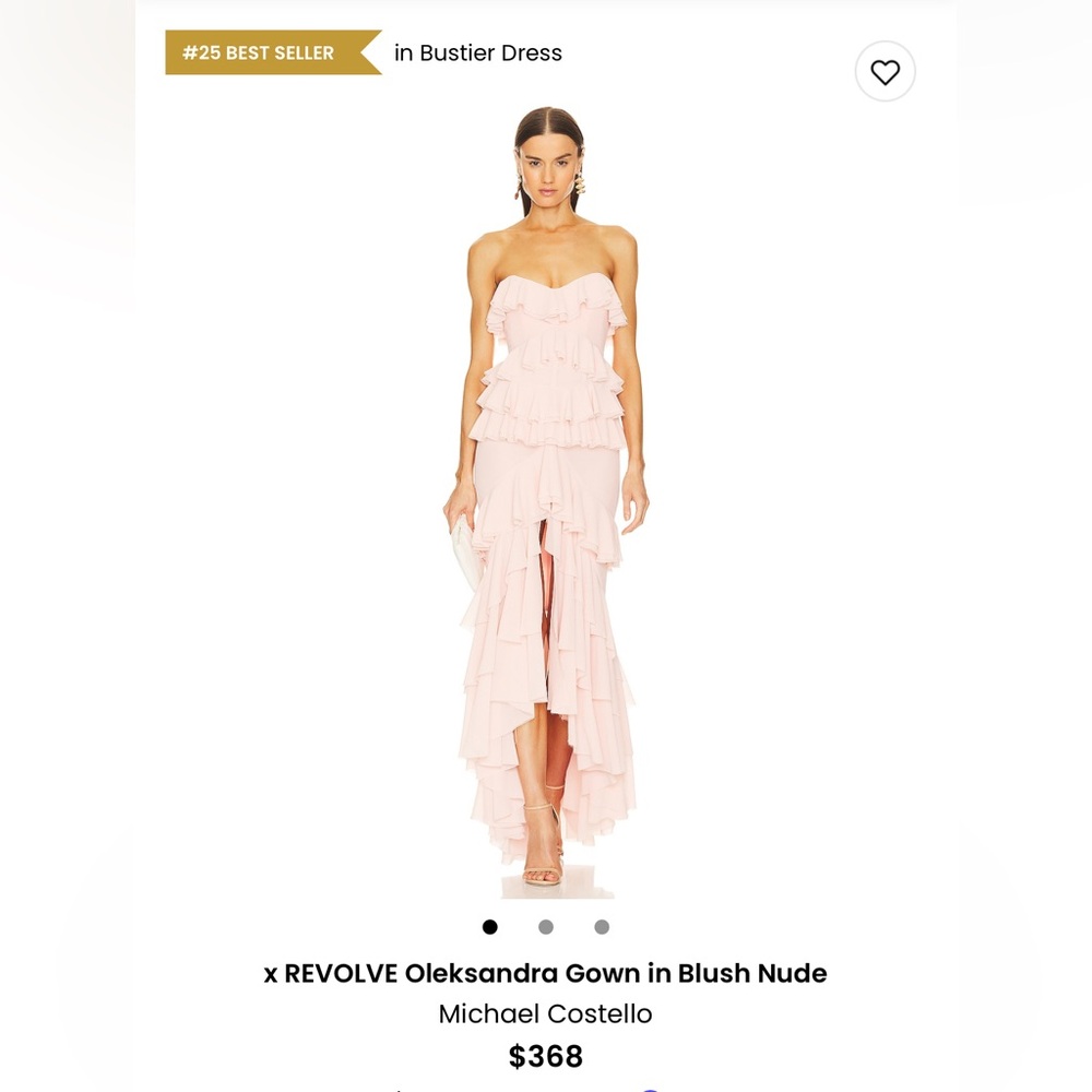 Michael Costello Pink Strapless Layered Dress